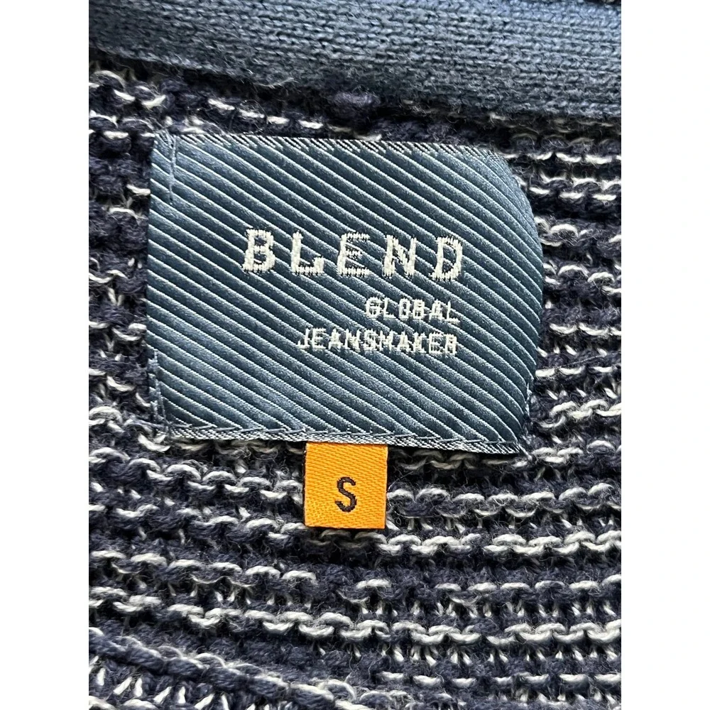 Blend Global‎ Sweater Buckle Sz S Blue Gray Ombre Knit Crew Neck Long Sleeve